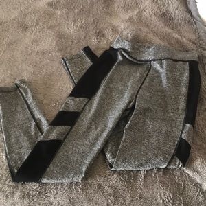 Gray and black workout legging